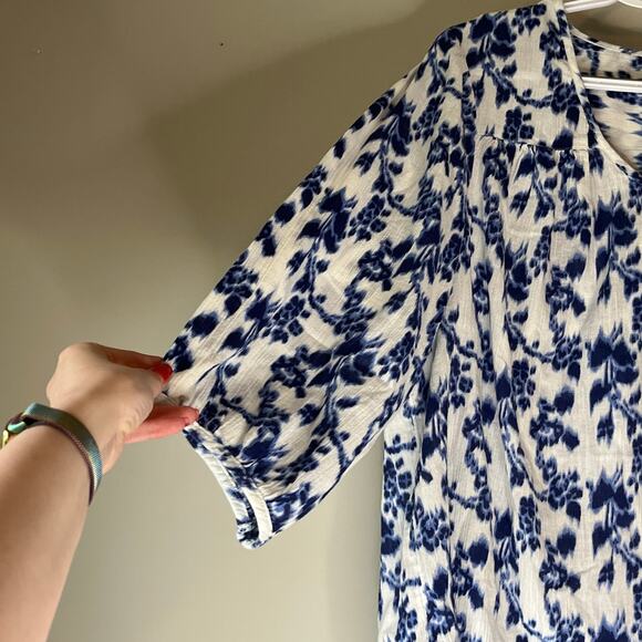 Sonoma Blue & White 3/4 Sleeve Blouse Size 1X - Picture 7 of 13